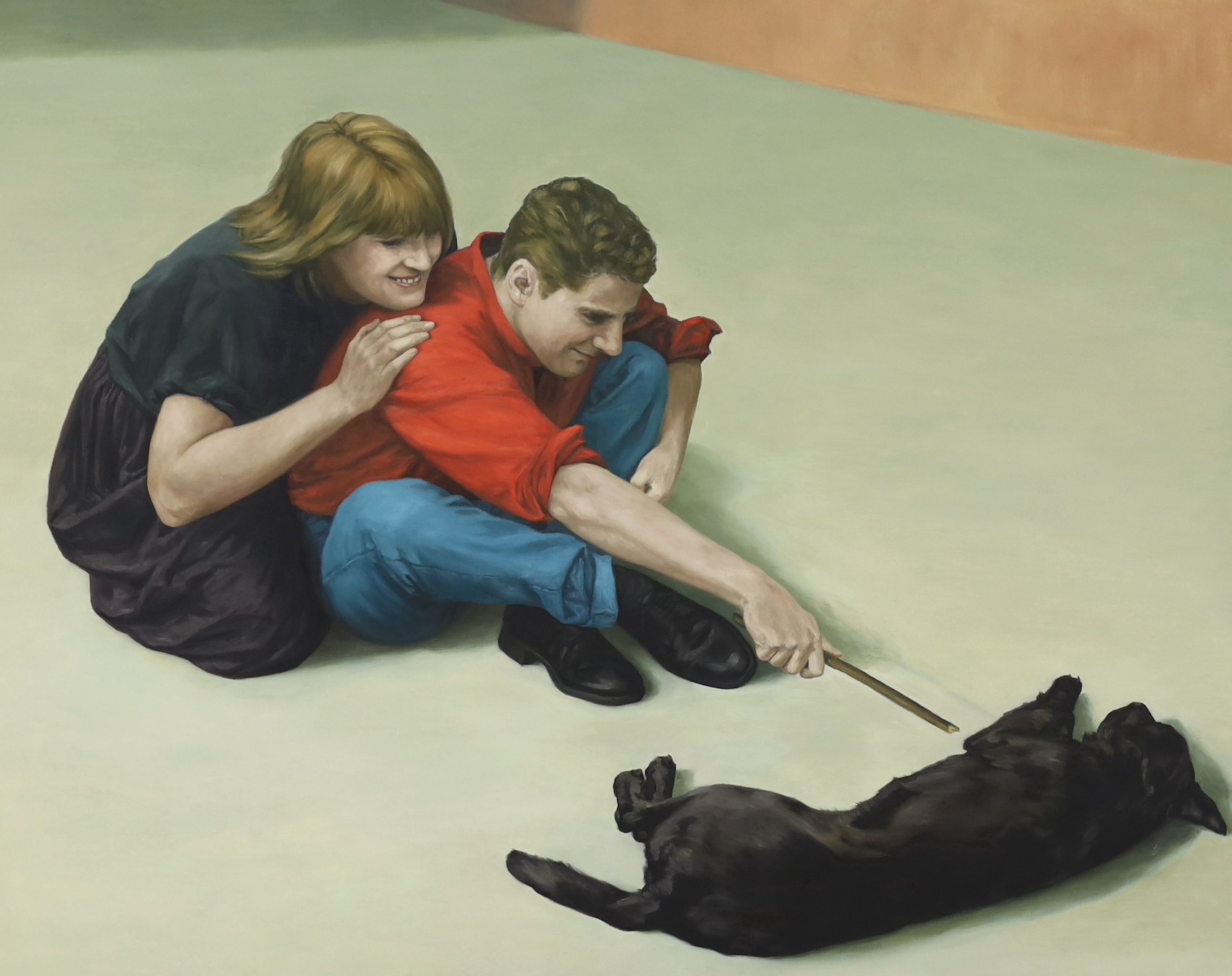 Christopher Stevens (1961-), 'Let Sleeping Dogs Lie', oil on canvas, 132 x 167cm